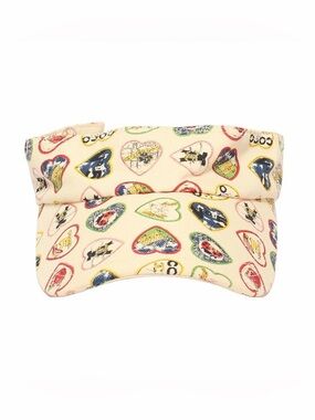 RARE Chanel Valentines Day Hearts Sun Visor Hat